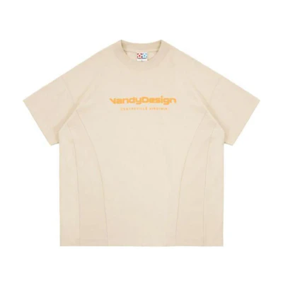 Vandy The Pink Minimalist Letter Crewneck Oversized Tee Unisex Off-White. VD1031-102