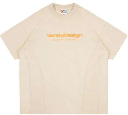 Vandy The Pink极简字母宽松中性圆领T恤 米白色. VD1031-102 Order Vandy The Pink极简字母宽松中性圆领T恤 米白色. VD1031-102