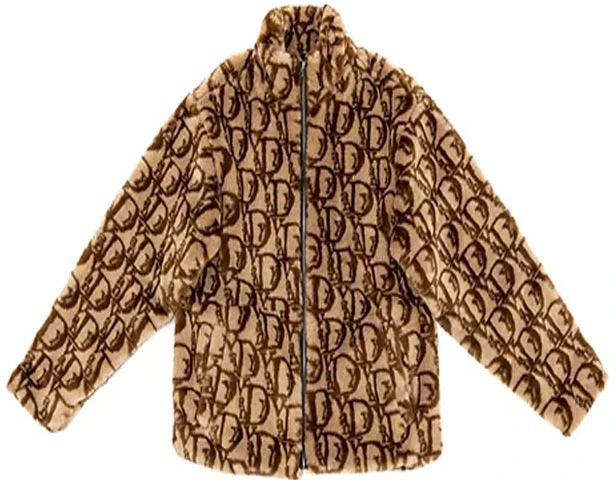 vandy-the-pink-monogram-faux-fur-jacket-coffee-logo-print-unisex-brown-vtp-fw-21-006