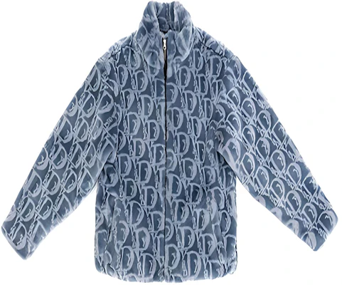 반디 더 핑크 모노그램 페이크 퍼 재킷 아이스 블루 유니섹스 로고 아우터웨어 VTP-FW21-007 Buy 반디 더 핑크 모노그램 페이크 퍼 재킷 아이스 블루 유니섹스 로고 아우터웨어 VTP-FW21-007