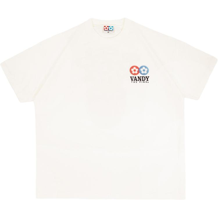 Vandy The Pink Red Blue Floral Logo Crewneck Unisex White T-Shirt VTP063