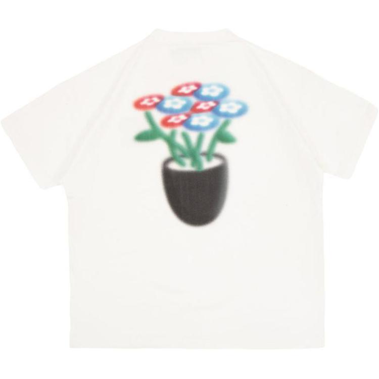 Lookbook Vandy The Pink Kaos Unisex Putih Logo Floral Merah Biru. VTP063