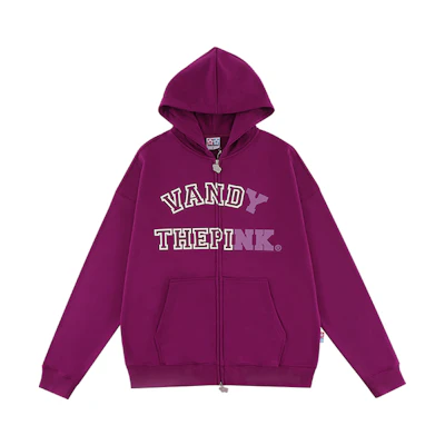 Vandy The Pink Simple Casual Zip-Up Sweatshirt Unisex Purple. VTP131