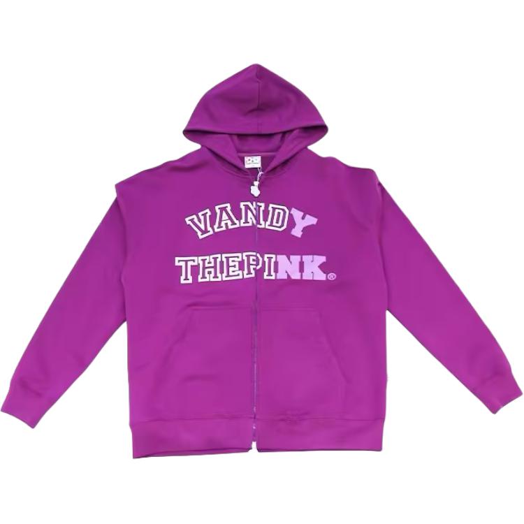Order 반디 더 핑크 심플 캐주얼 지퍼 맨투맨 유니섹스 퍼플. VTP131