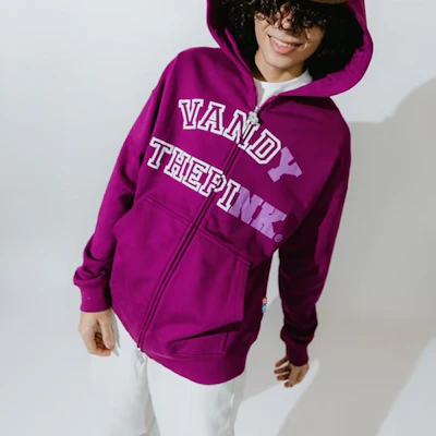 Vandy The Pink Sweatshirt Ungu Santai Unisex dengan Resleting Depan. VTP131 Shop Vandy The Pink Sweatshirt Ungu Santai Unisex dengan Resleting Depan. VTP131