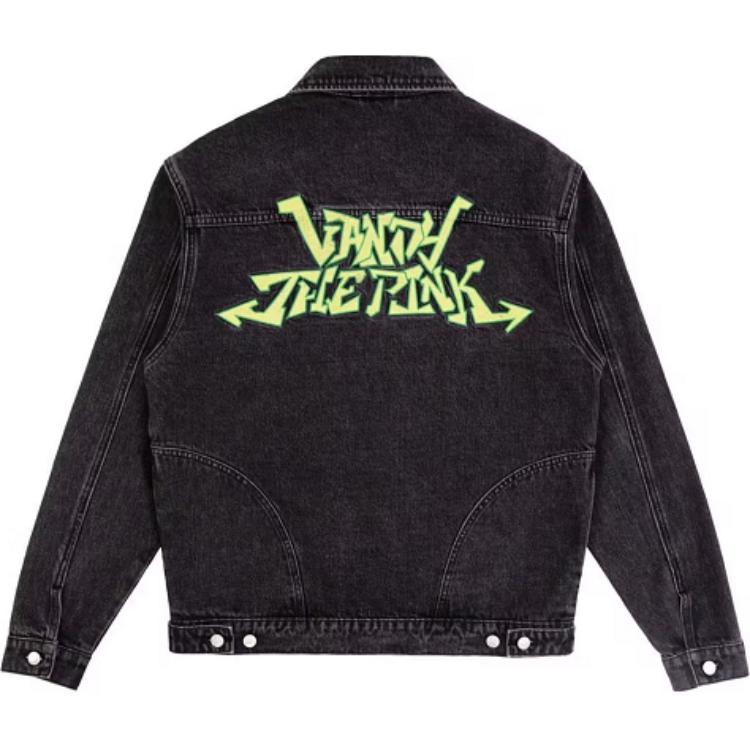 Lookbook Vandy The Pink Unisex Black Denim Jacket Casual Long Sleeve Outerwear. VTP150