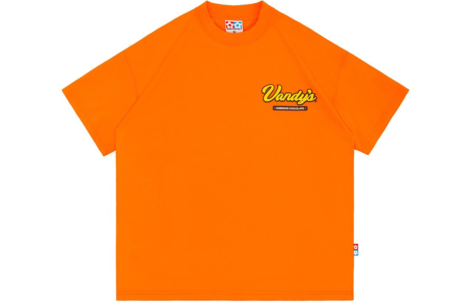 Vandy The Pink Unisex Orange Food Print Graphic Tee. VD1019-108