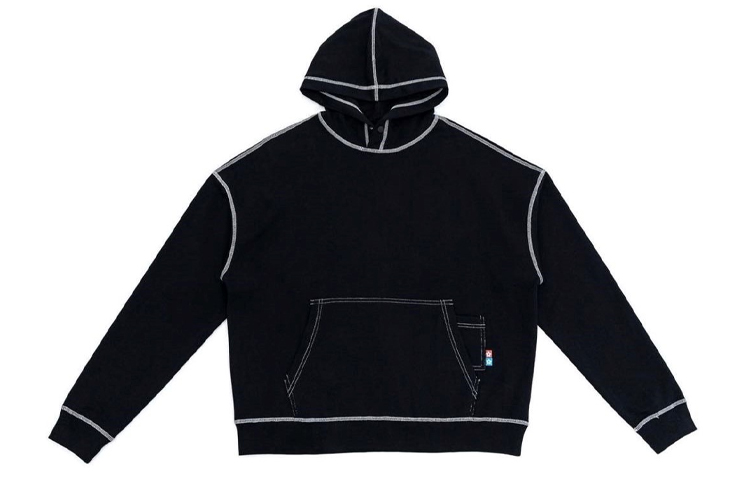 Vandy The Pink Upside Down Pullover Hoodie Unisex Solid Color - Black VANDY-SS22-3