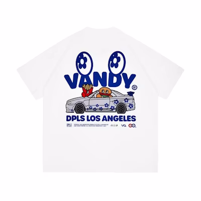 Vandy The Pink DPLS Cartoon Graphic Tee Unisex White Short Sleeve T-Shirt VTP162