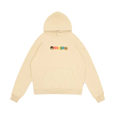 Vandy The Pink FAKER Letter Cartoon Print Hoodie Beige Unisex Rainbow Design VTP173