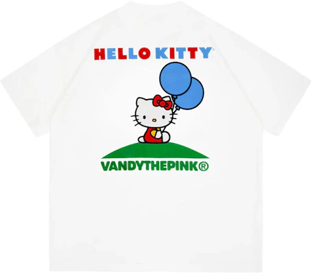 Vandy The Pink x Hello Kitty Kaos Putih Unisex Gambar Balon Kasual. VD6033-104 Buy Vandy The Pink x Hello Kitty Kaos Putih Unisex Gambar Balon Kasual. VD6033-104
