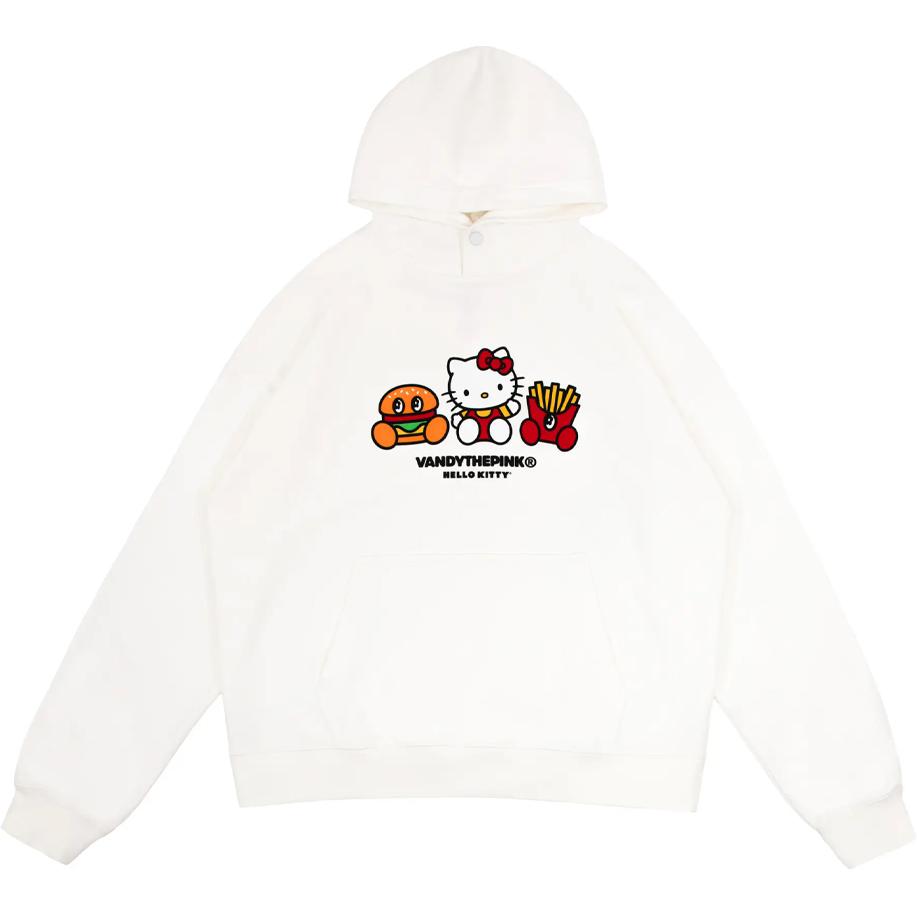 Vandy The Pink x Hello Kitty Hamburger Fries Hoodie Unisex White. VD6033-108