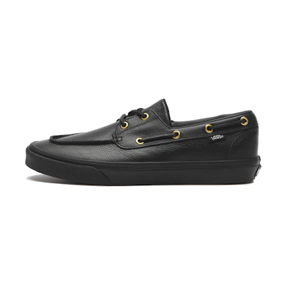 Vans 2-Eyelet Boat Shoe Black Plain Noodles