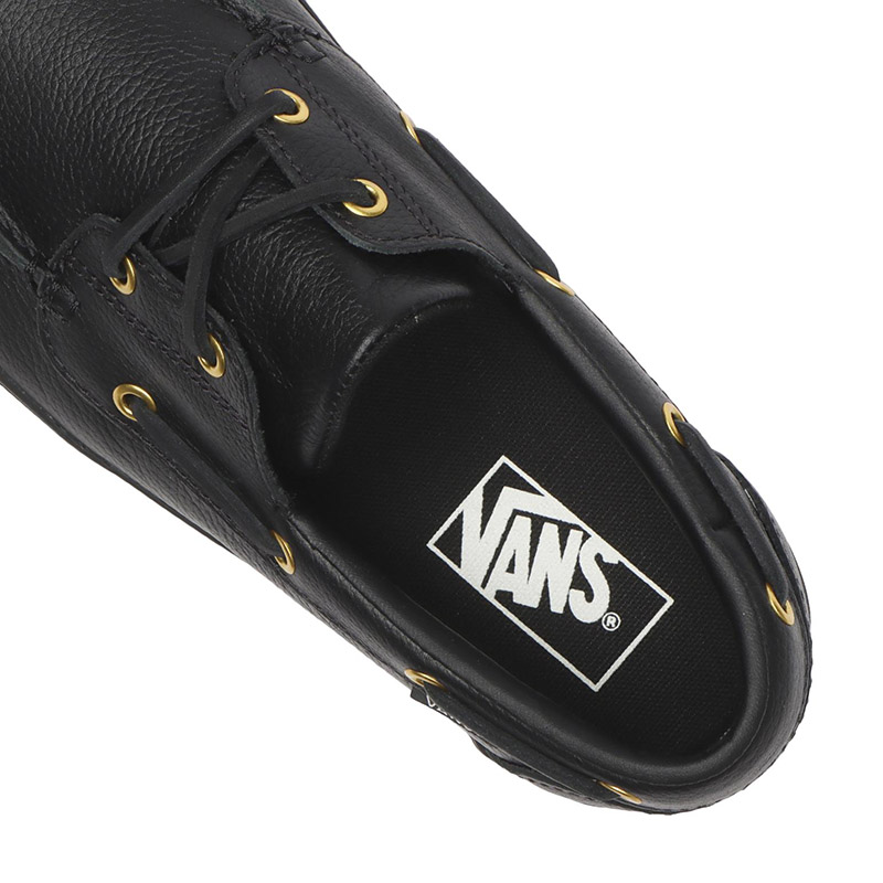 Details for バンズ 2アイレット ボートシュー ブラック プレーン ヌードル V160100026