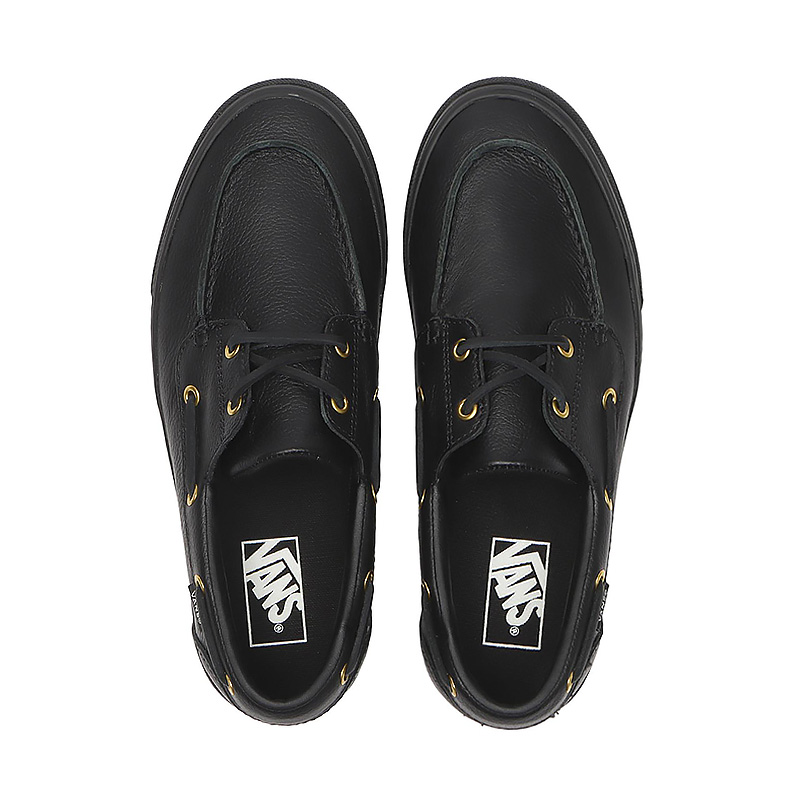 Sizing バンズ 2アイレット ボートシュー ブラック プレーン ヌードル V160100026