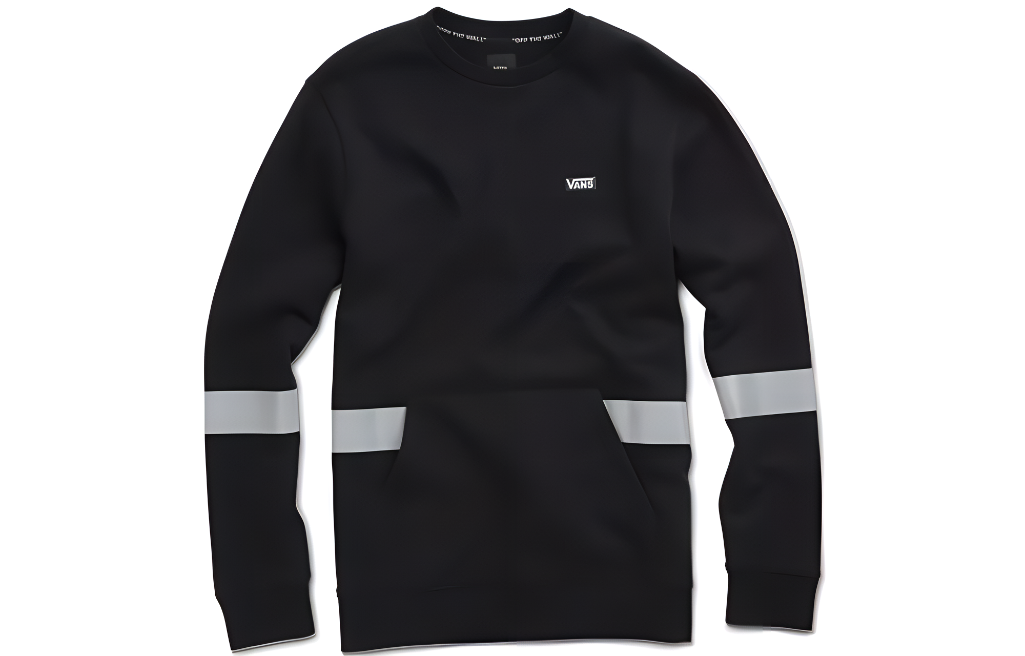 Vans 3M Reflective Stripe Crewneck Sweatshirt Unisex Black VN0A49S9BLK