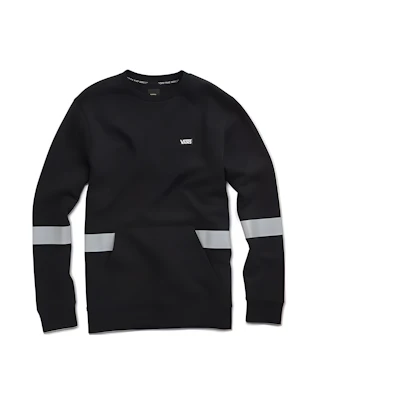 Vans 3M Reflective Stripe Crewneck Sweatshirt Unisex Black VN0A49S9BLK