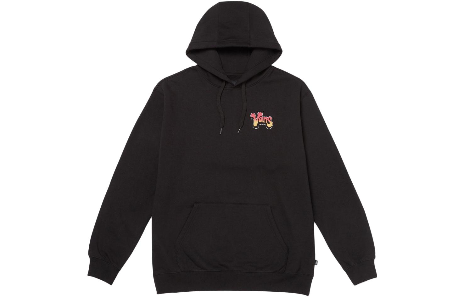 Vans 8 Ball Letter Print Hoodie Black Loose Fit Long Sleeve Pullover VN0008HWBLK