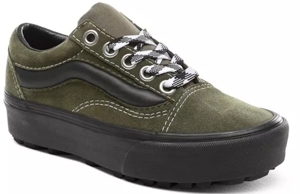 Vans 90an Retro Old Skool Lug Platform ‘Hitam Hijau’ VN0A3WLXVRY Lookbook Vans 90an Retro Old Skool Lug Platform ‘Hitam Hijau’ VN0A3WLXVRY