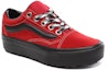 Lookbook Vans 90s Retro Old Skool Lug Platform Hitam/Merah VN0A3WLXVRX
