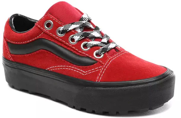 Vans 90s Retro Old Skool Lug Platform Zwart/Rood VN0A3WLXVRX Lookbook Vans 90s Retro Old Skool Lug Platform Zwart/Rood VN0A3WLXVRX