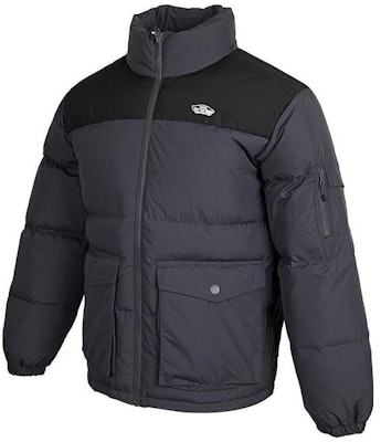 반스 회색 푸퍼 자켓 레터 로고, 지퍼 포켓, 긴소매. VN0A7YJ91O7 Order 반스 회색 푸퍼 자켓 레터 로고, 지퍼 포켓, 긴소매. VN0A7YJ91O7