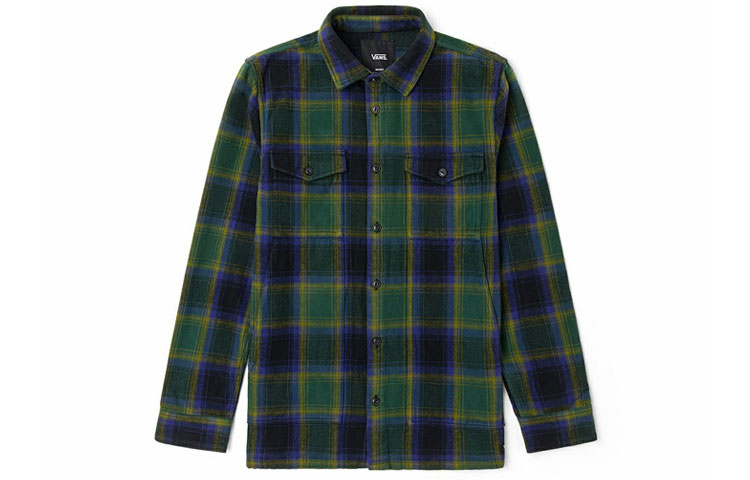 Vans  Green Plaid Casual Long Sleeve Shirt VN0A5KLYZ17