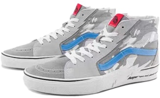 Aape x Vans SK8 HI 閃電 迷彩 耐磨輕便 高筒 帆布鞋 男女同款 灰藍色 Lookbook Aape x Vans SK8 HI 閃電 迷彩 耐磨輕便 高筒 帆布鞋 男女同款 灰藍色