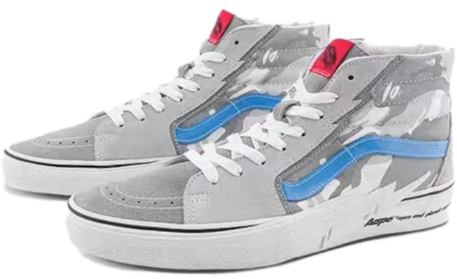 Vans x AAPE Sk8-Hi 'Abu Putih Biru' VN0A5JIVY311 Lookbook Vans x AAPE Sk8-Hi 'Abu Putih Biru' VN0A5JIVY311
