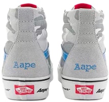 Aape x Vans SK8 HI 閃電 迷彩 耐磨輕便 高筒 帆布鞋 男女同款 灰藍色 Shop Aape x Vans SK8 HI 閃電 迷彩 耐磨輕便 高筒 帆布鞋 男女同款 灰藍色