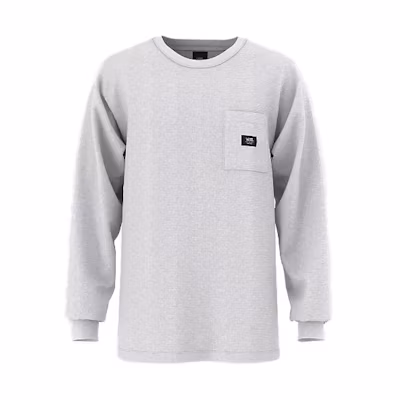 Vans Alder Long Sleeve Pocket Thermal Crewneck Sweatshirt Cement Grey Mens VN0000J102F