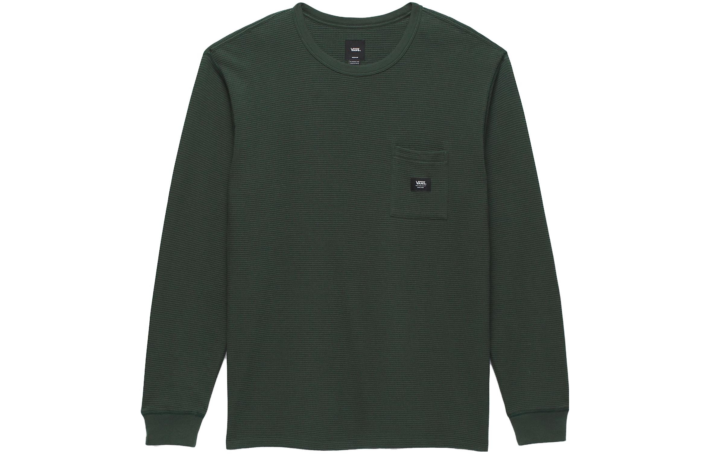 Vans Alder Long Sleeve Pocket Thermal Crewneck Sweatshirt Men’s Dark Green VN0000J1BZ0