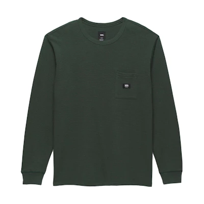 Vans Alder Long Sleeve Pocket Thermal Crewneck Sweatshirt Men’s Dark Green VN0000J1BZ0