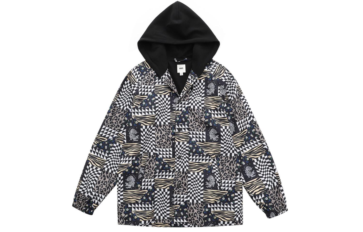 Vans All-Over Print Black Hooded Jacket Unisex Casual VN0A7Q1CYAK