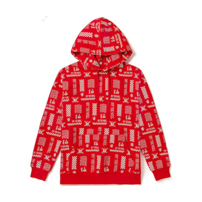 Vans All-Over Print Loose Fit Hoodie Red (Unisex) VN0A4UTVZG9