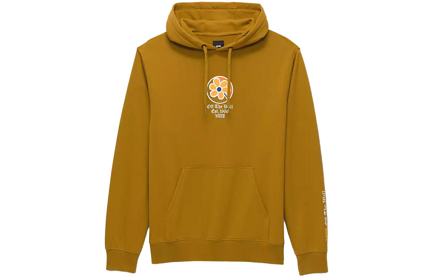 Vans Alphabet Floral Print Hoodie Yellow Unisex VN0008H01M7