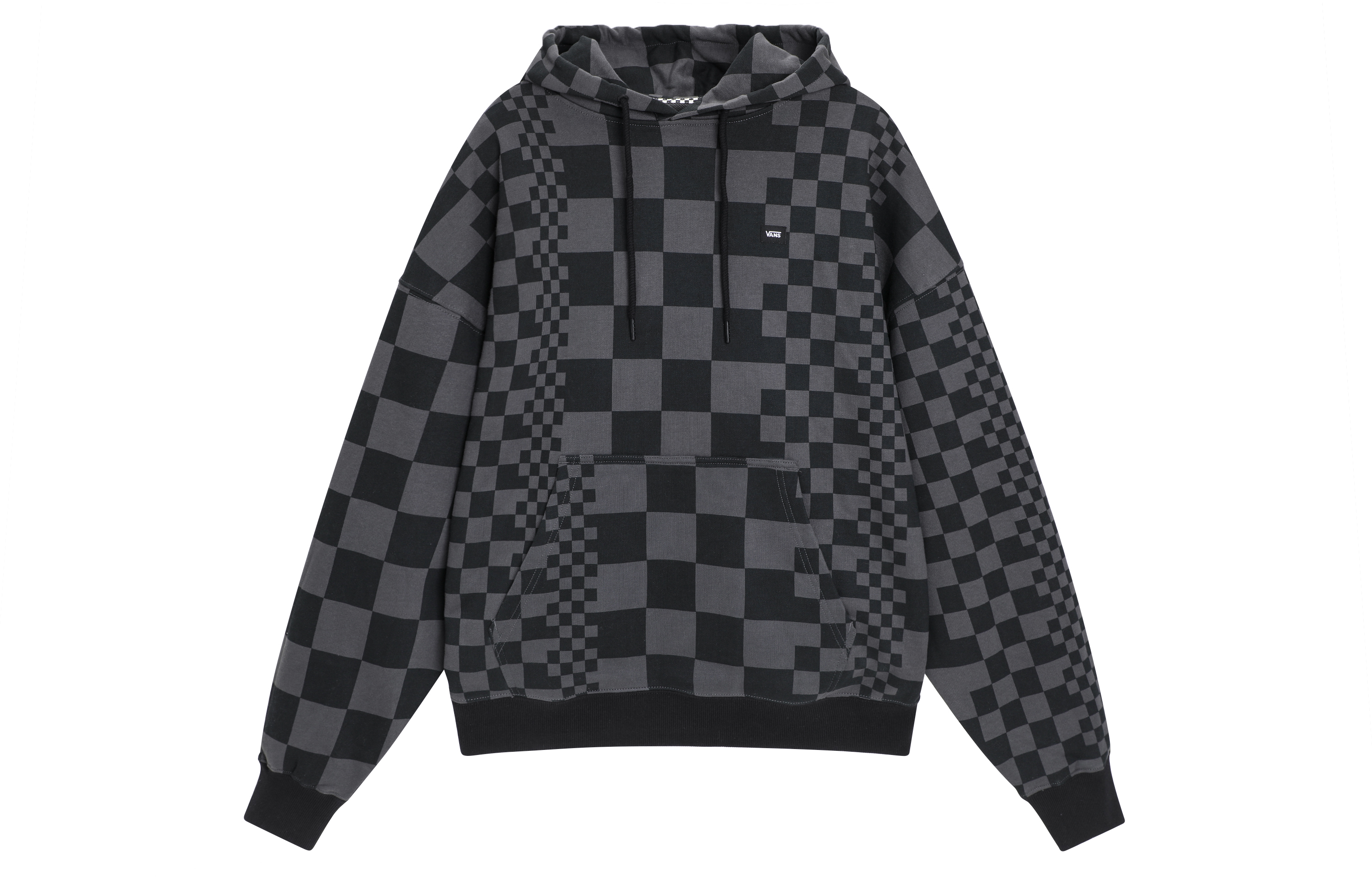 Vans Alphabet Logo Hoodie Irregular Checkerboard Unisex Smog Gray VN0A7YIZYC7