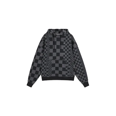 Vans Alphabet Logo Hoodie Irregular Checkerboard Unisex Smog Gray VN0A7YIZYC7