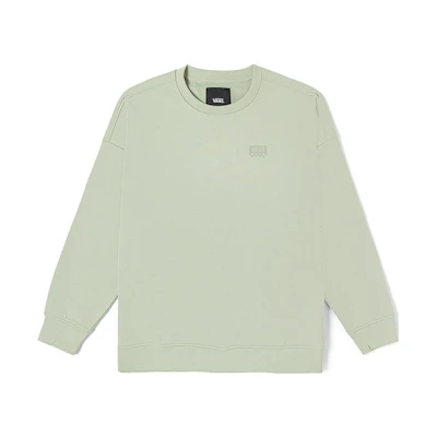 Vans Alphabet Logo Print Loose Crewneck Sweatshirt Unisex Light Green VN000H0SUDP
