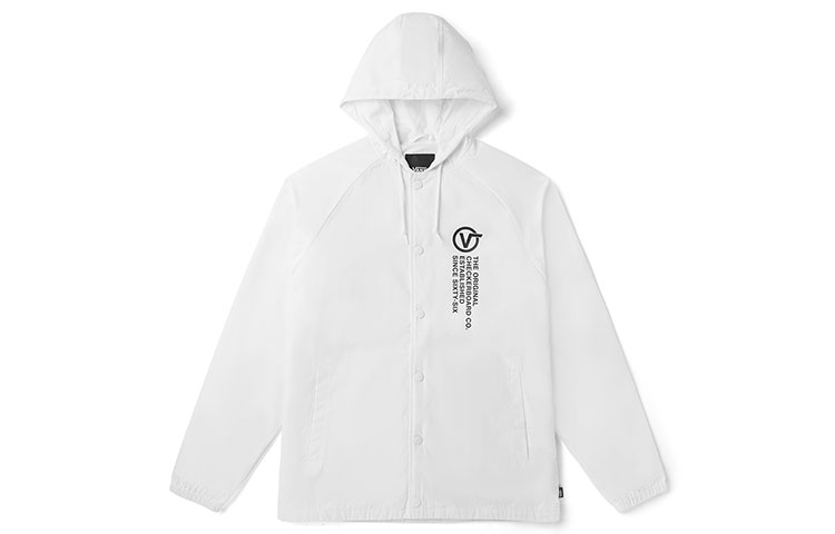 Vans Alphabet Logo White Lightweight Cotton Hoodie Jacket for Men VN0A3W2EYKW