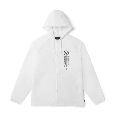 Vans Alphabet Logo White Lightweight Cotton Hoodie Jacket for Men VN0A3W2EYKW