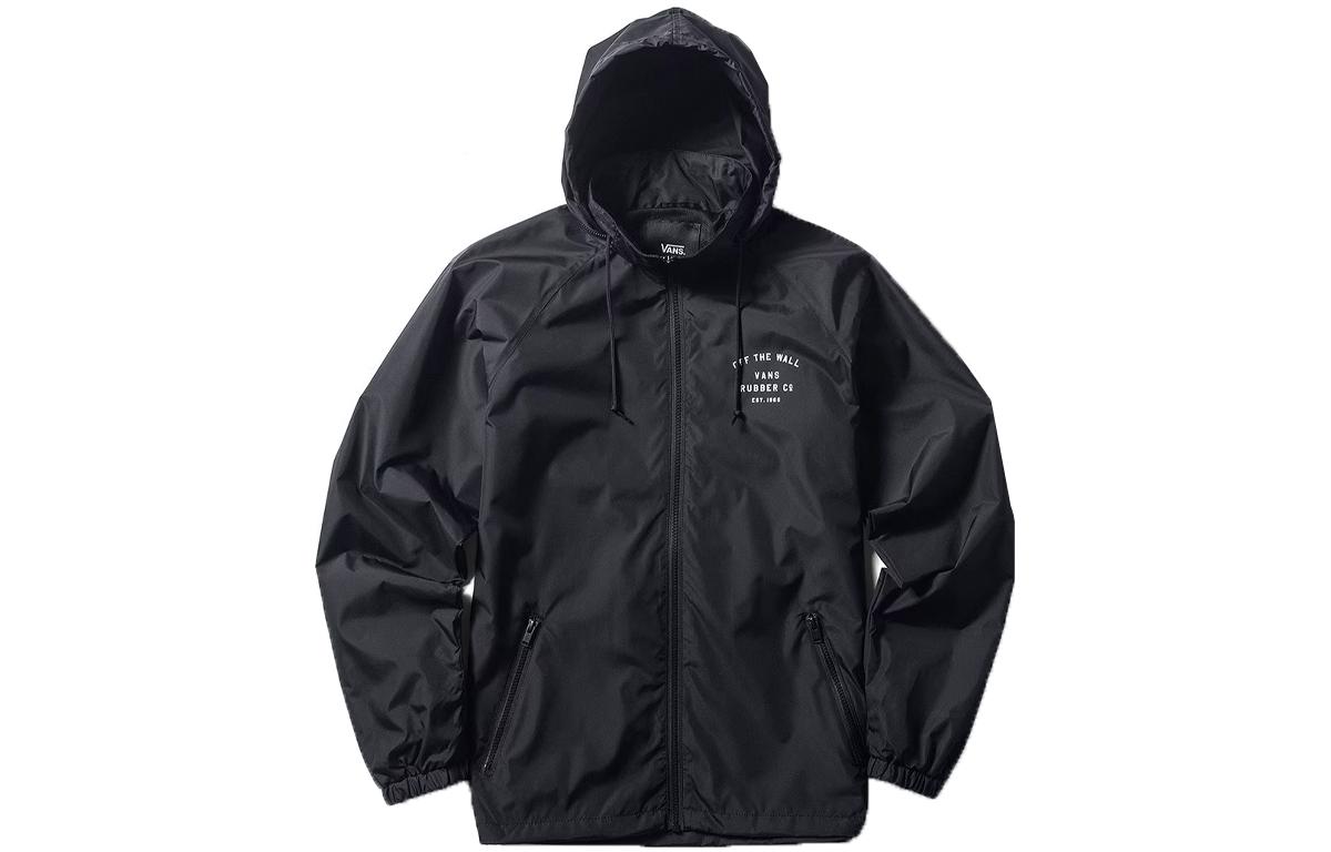 Vans Alphabet Print Casual Zip Hoodie Jacket Black VN0A3DASBLK