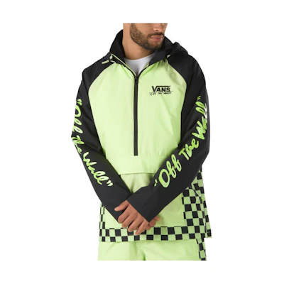 Vans Alphabet Print Checkered Pullover Hoodie Jacket Green/Yellow - VN0A4572TR41