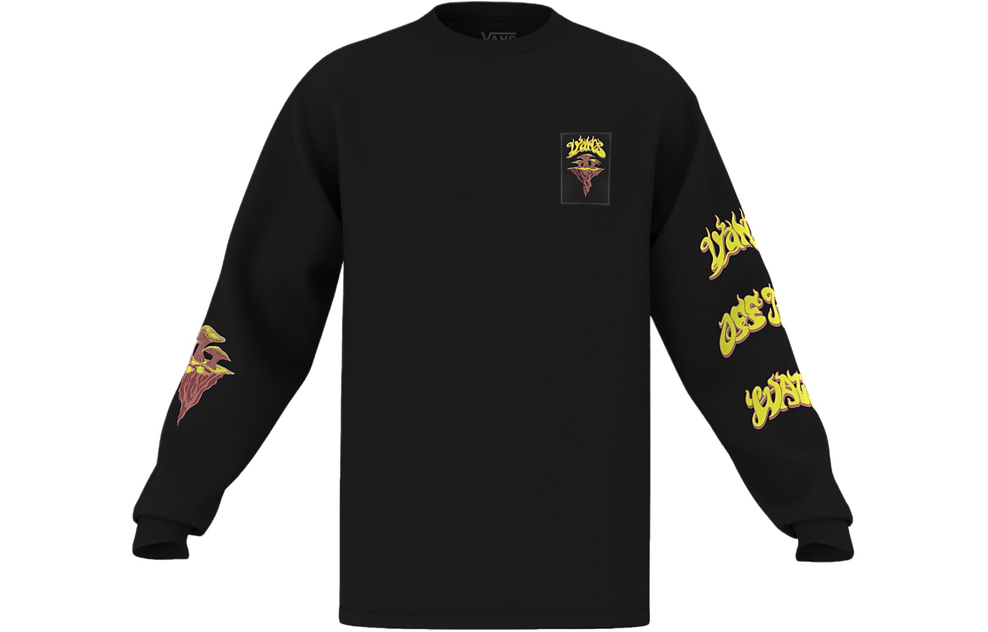 Vans Alphabet Print Crewneck Long Sleeve Sweatshirt Black VN000G4GBLK