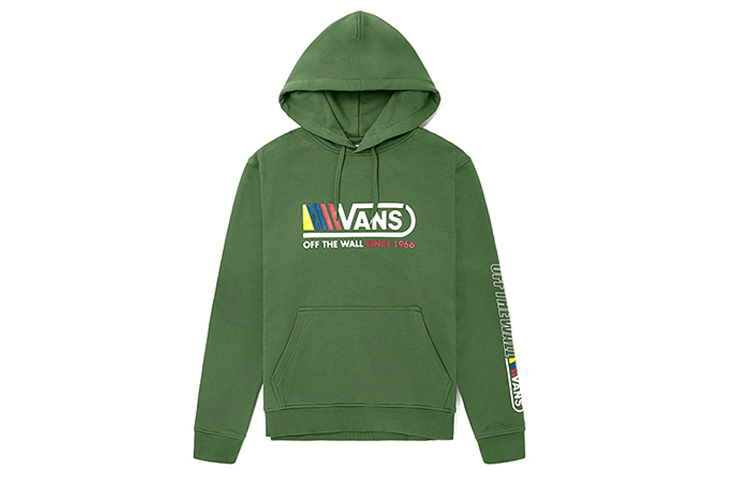 Vans Alphabet Print Green Hoodie - Unisex Couple's Pullover Design VN0A4RBGEEI
