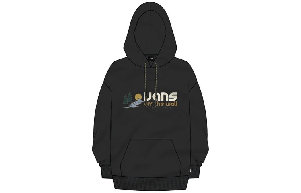 Vans Alphabet Print Hoodie Unisex Black VN00035SBLK