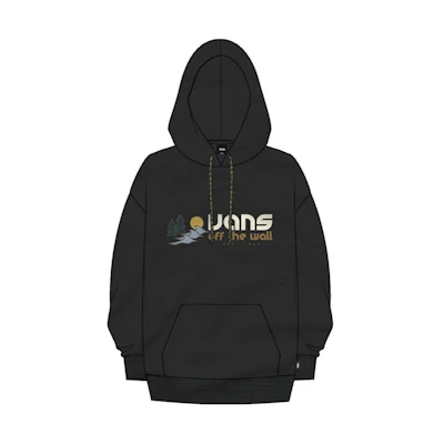 Vans Alphabet Print Hoodie Unisex Black VN00035SBLK