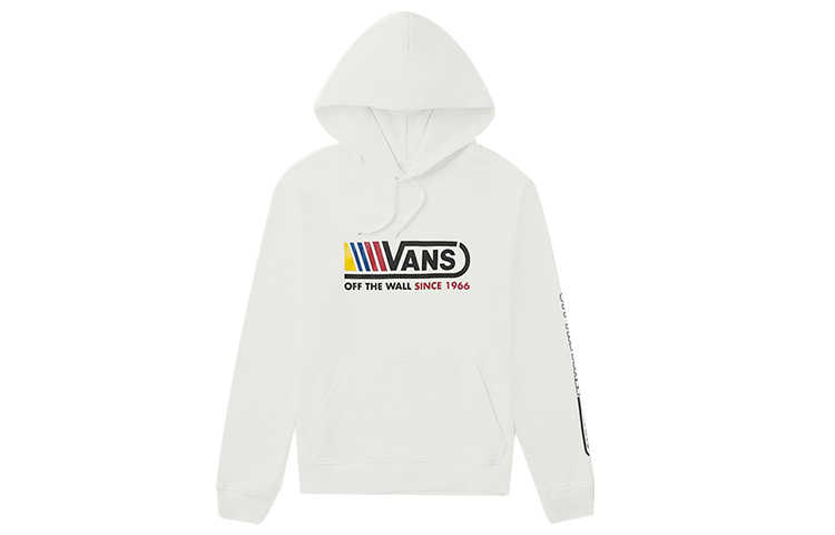 Vans Alphabet Print Pullover Hoodie for Couples - White VN0A4RBGWHT
