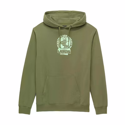 Vans Alphabet Print Pullover Hoodie Unisex Green Long Sleeve VN0008JCC89