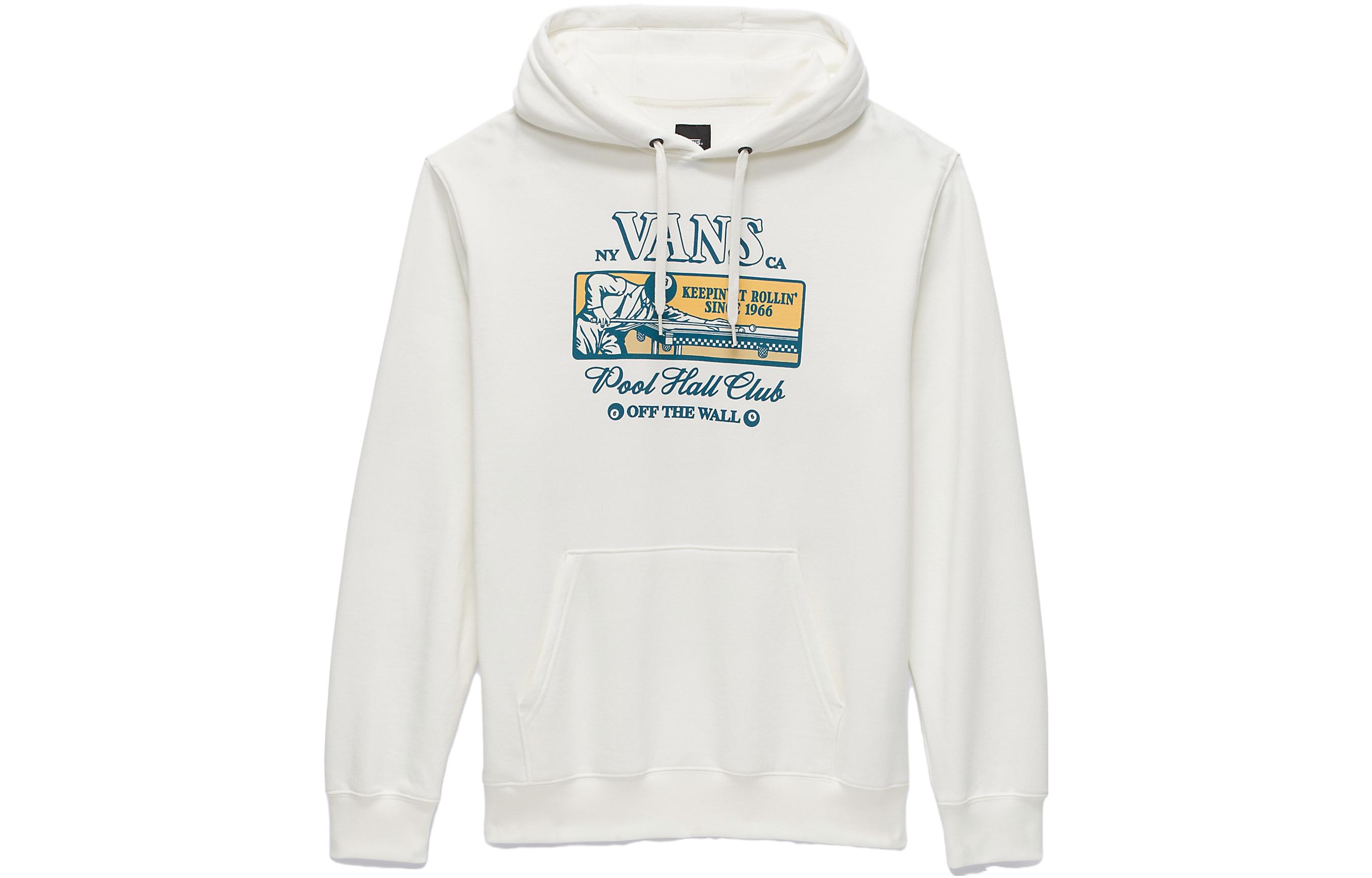 Vans Alphabet Print White Pullover Hoodie Unisex Long Sleeve VN0008HXFS8